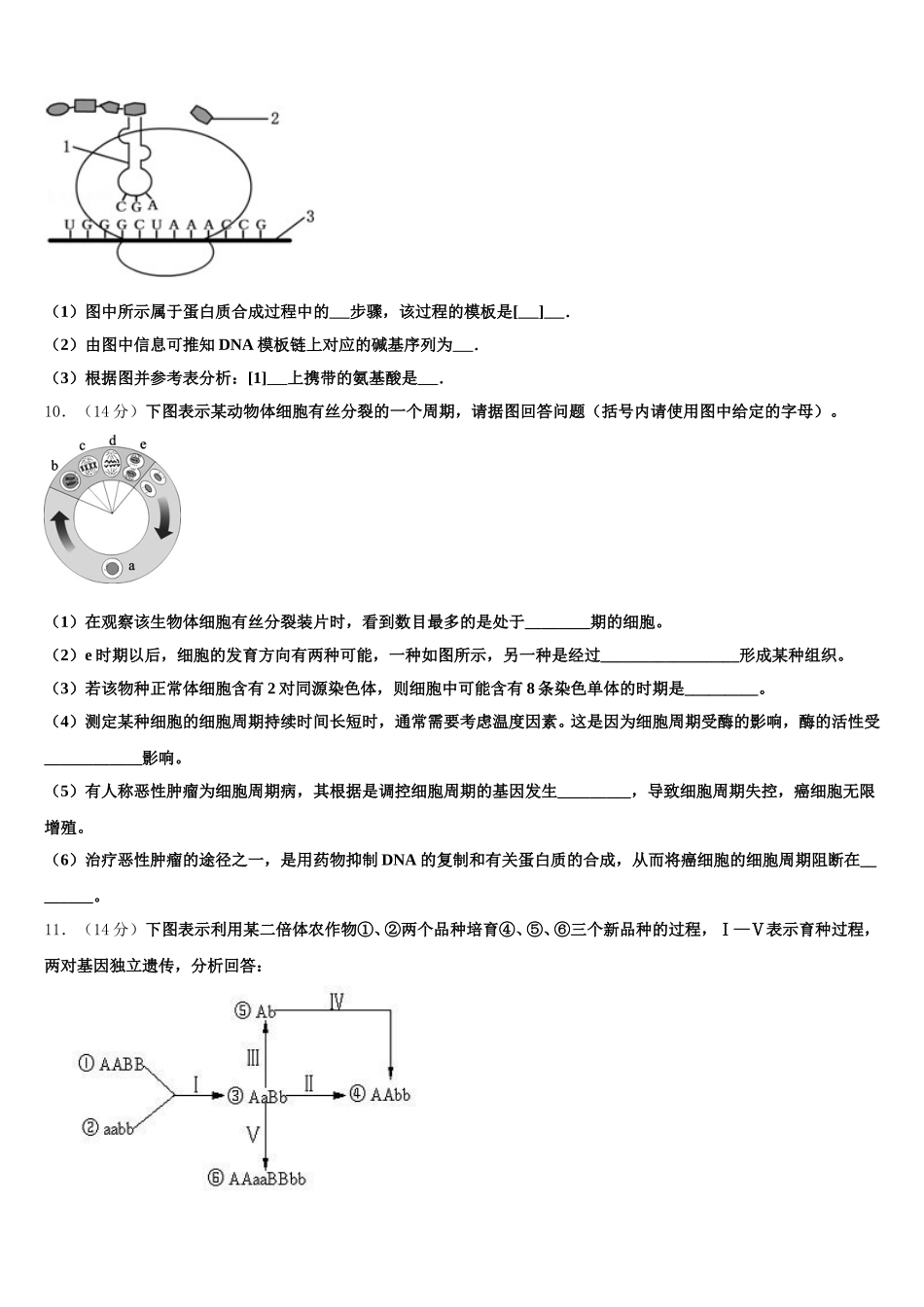 2025年河南平顶山市生物高一下期末经典模拟试题含解析_第3页