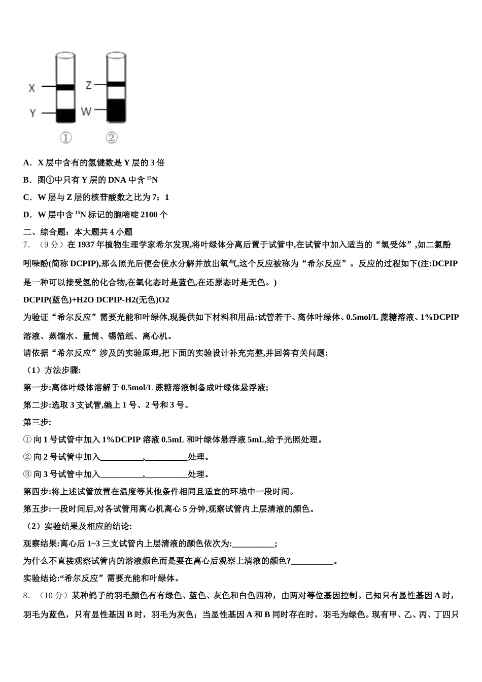 2025年河南省林州市林滤中学生物高一下期末教学质量检测模拟试题含解析_第2页