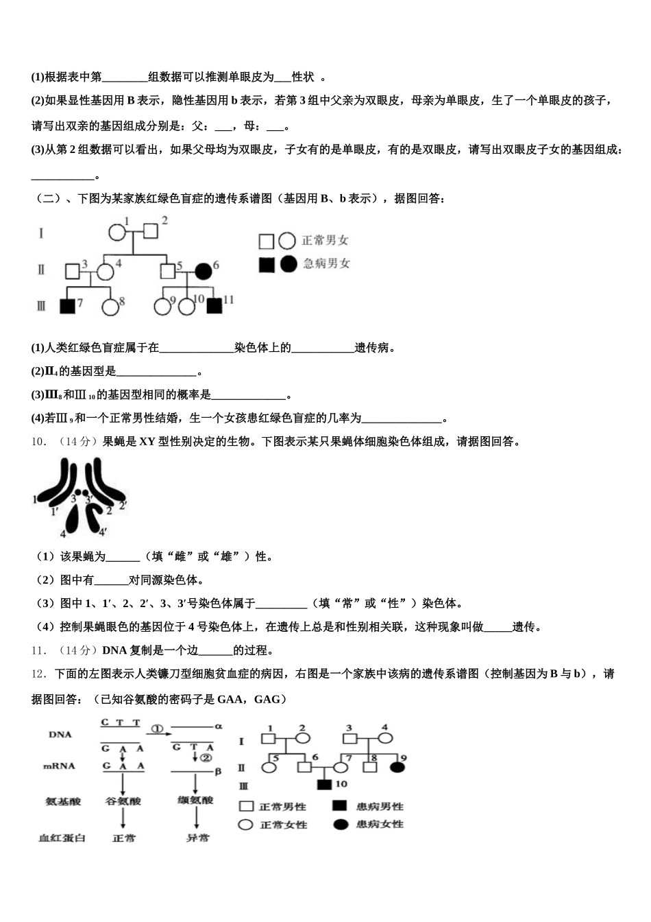 2024-2025学年河南省项城三高生物高一第二学期期末教学质量检测试题含解析_第3页