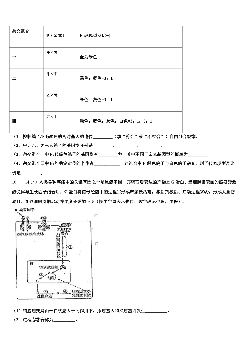 河南省非凡吉创联盟2025年生物高一第二学期期末质量跟踪监视模拟试题含解析_第3页