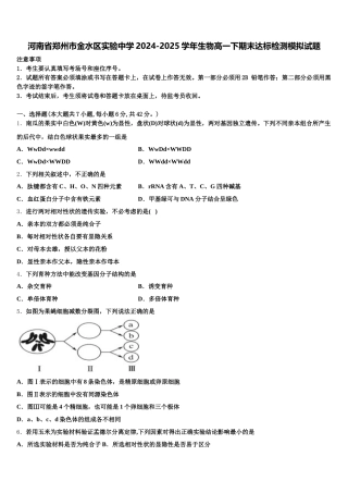 河南省郑州市金水区实验中学2024-2025学年生物高一下期末达标检测模拟试题含解析（二）