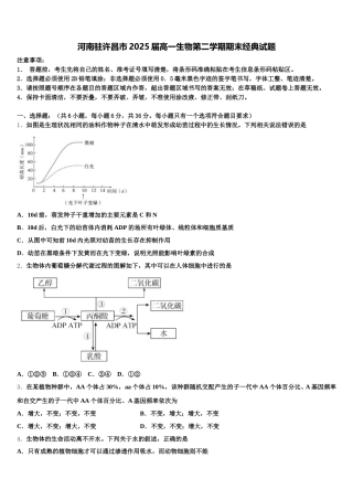 河南驻许昌市2025届高一生物第二学期期末经典试题含解析