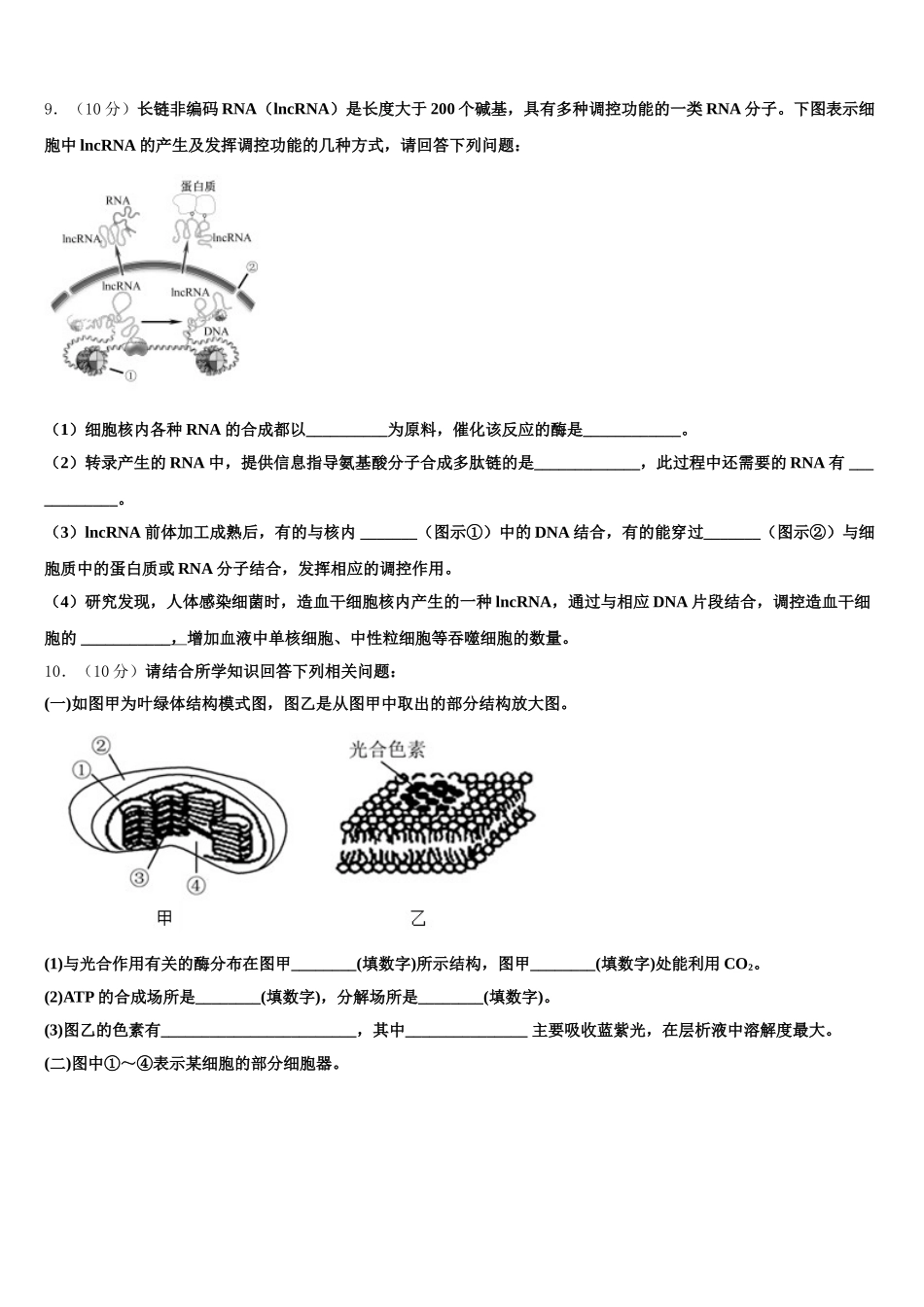 2024-2025学年平煤高级中学生物高一下期末学业质量监测试题含解析_第3页
