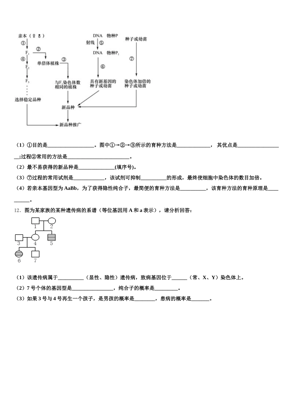 河南省普通高中2024-2025学年生物高一第二学期期末检测试题含解析_第3页