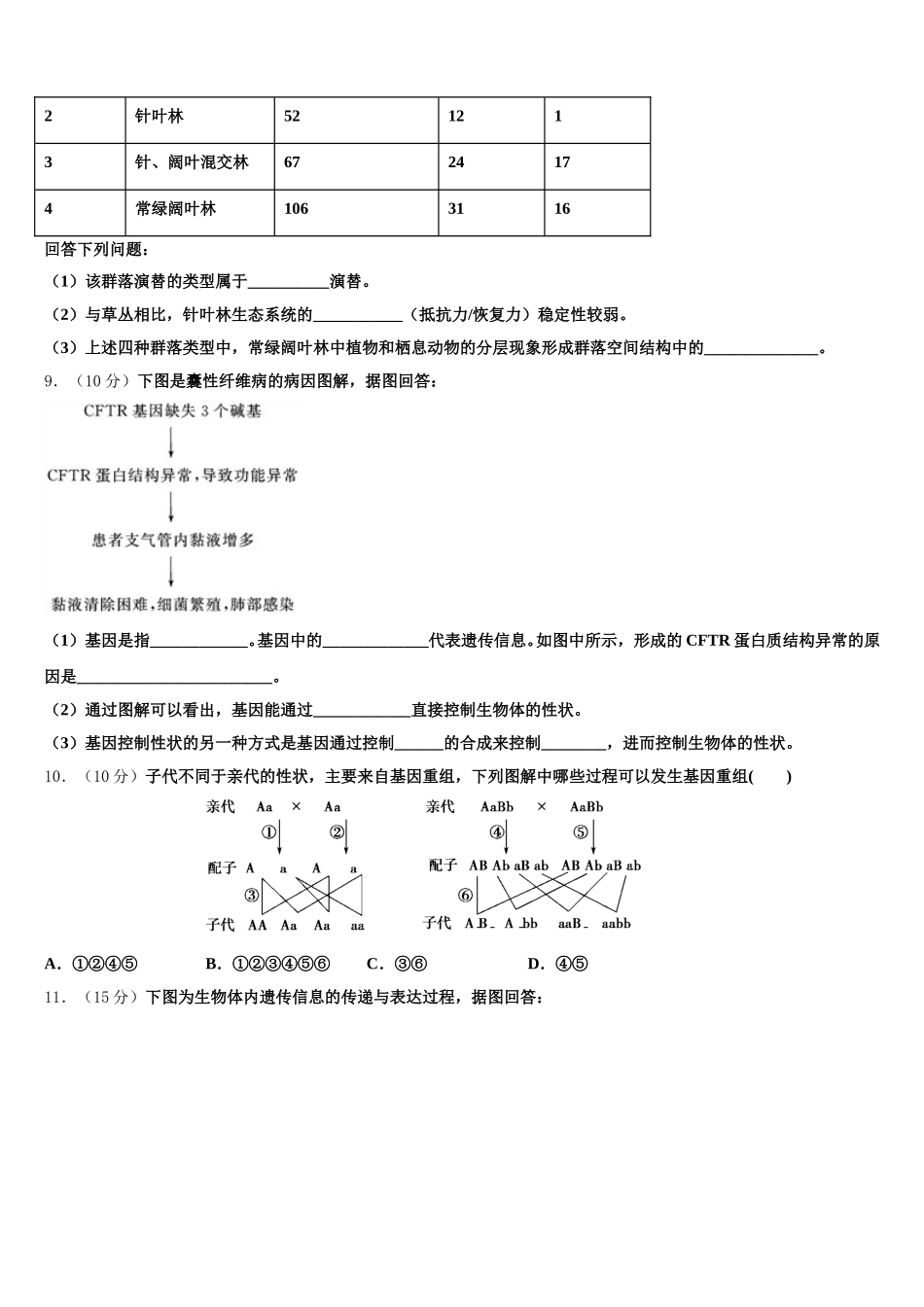 河南省南阳市2025年高一下生物期末综合测试模拟试题含解析_第3页