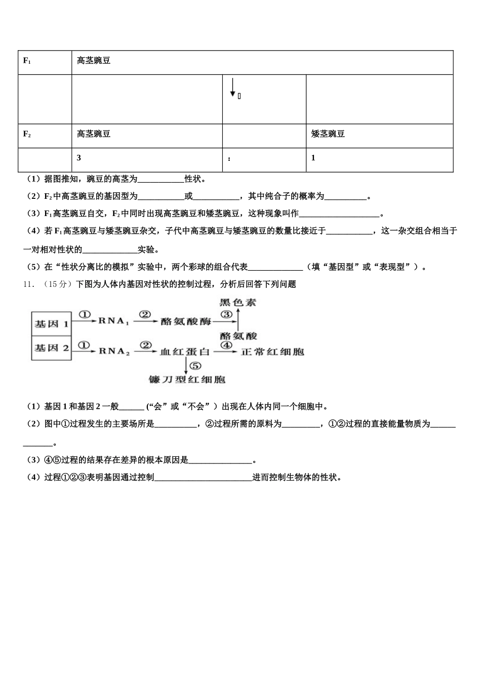 2025年河南濮阳建业国际学校高一生物第二学期期末达标检测试题含解析_第3页