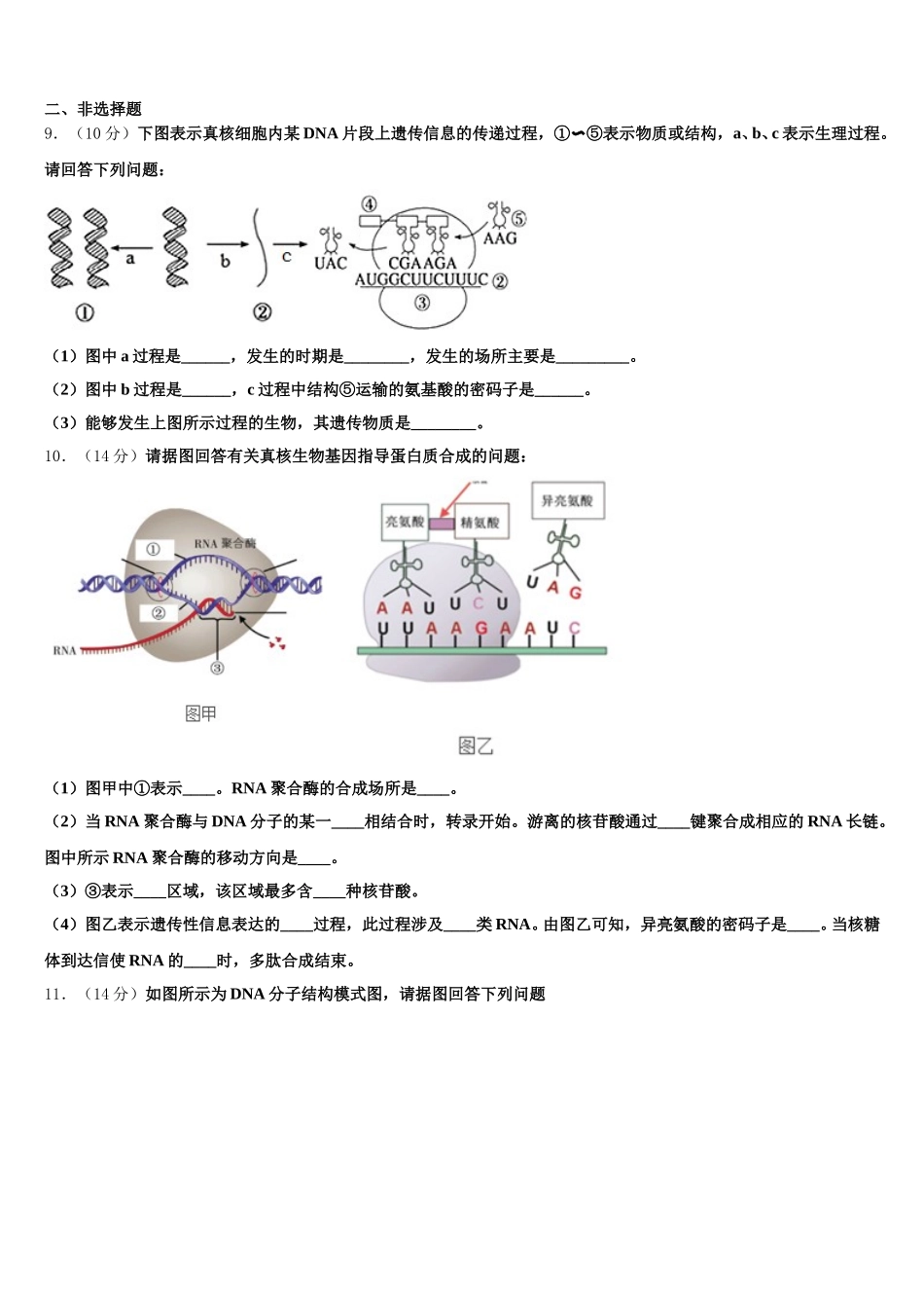 河南省六市2024-2025学年高一生物第二学期期末考试模拟试题含解析_第3页