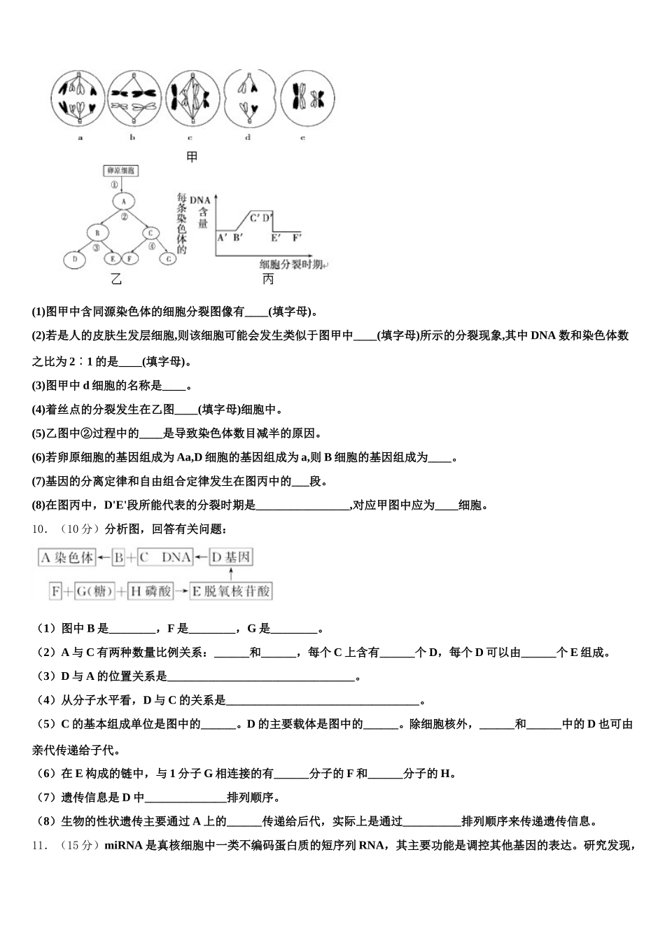 河南省平顶山市鲁山一中2024-2025学年高一生物第二学期期末监测试题含解析_第3页