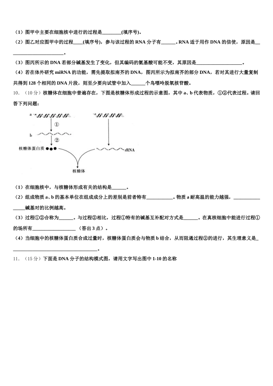 2025年河南省三门峡市灵宝市实验高级中学高一下生物期末质量跟踪监视试题含解析_第3页