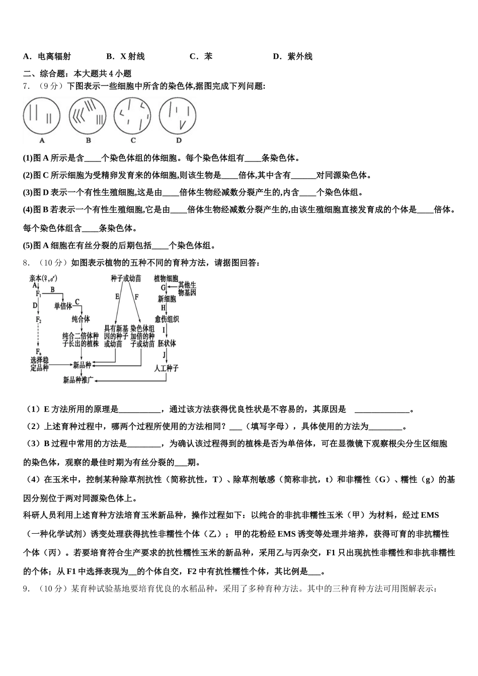 2025届南省洛阳市高一下生物期末质量检测试题含解析_第2页