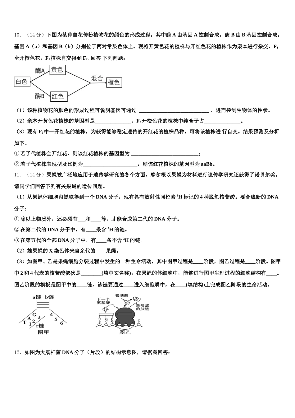 河南省中原名校、大连市、赤峰市部分学校2025年生物高一下期末教学质量检测模拟试题含解析_第3页