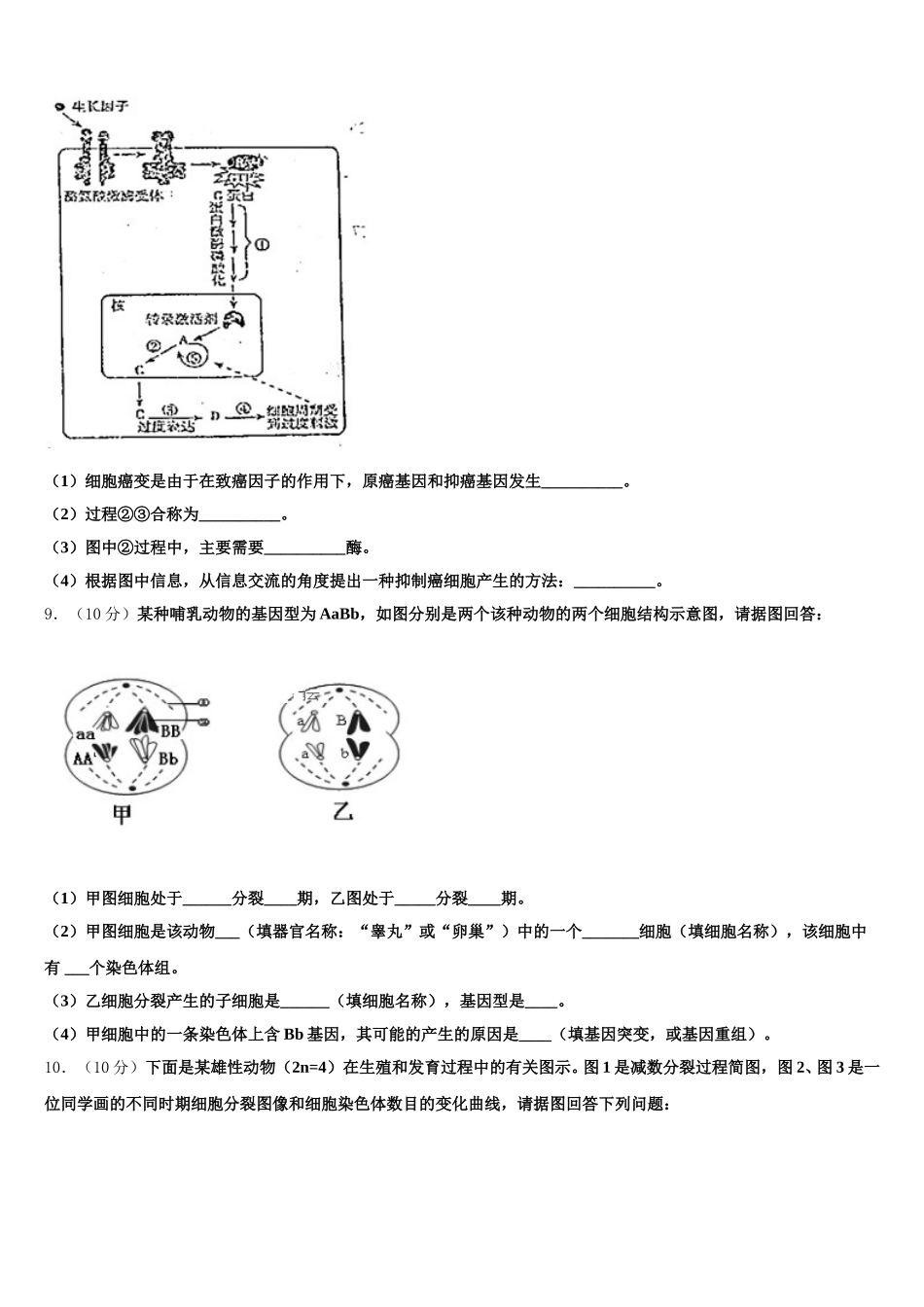 2025年河南省平顶山，许昌市，汝州市生物高一下期末复习检测试题含解析_第3页