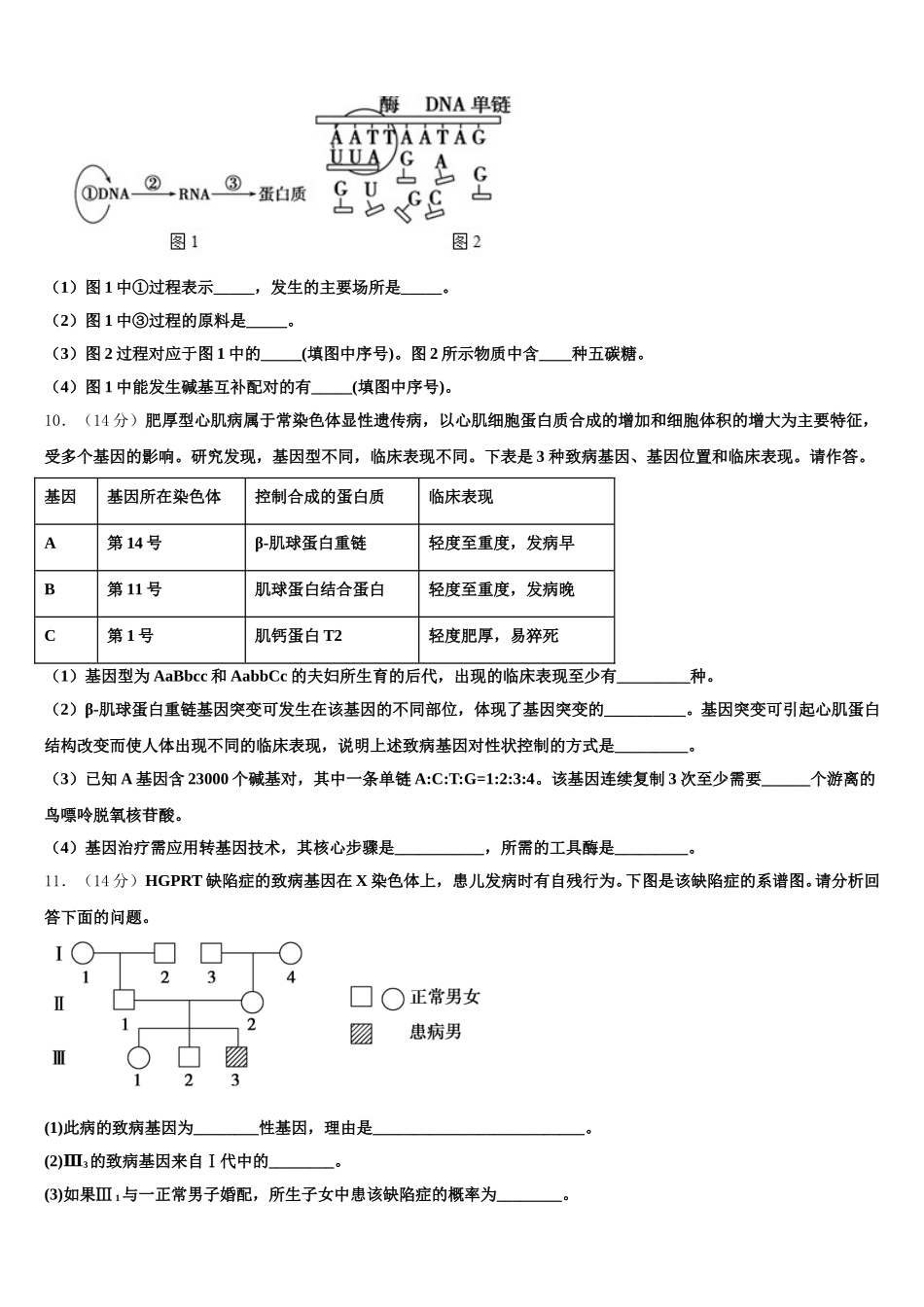 2025年平顶山市重点中学高一下生物期末经典试题含解析_第3页