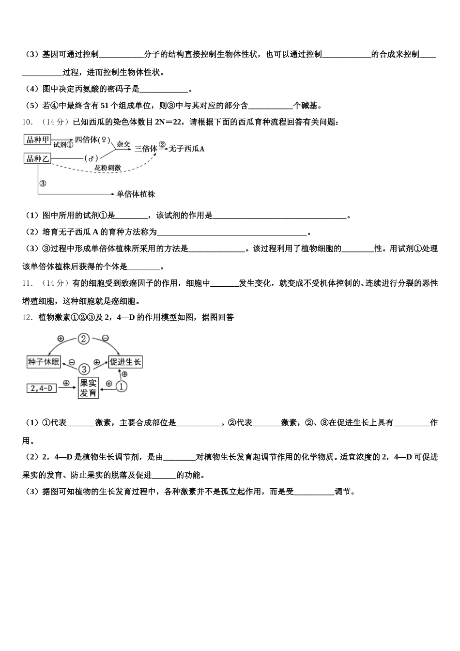 2025届河南省罗山高中老校区高一生物第二学期期末质量跟踪监视试题含解析_第3页