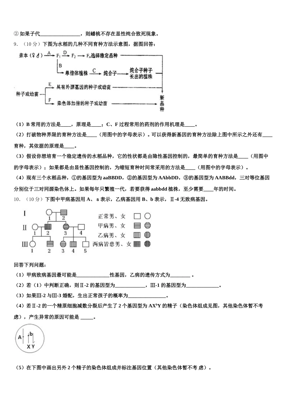 2025年河南省新乡市新乡市一中生物高一第二学期期末调研模拟试题含解析_第3页