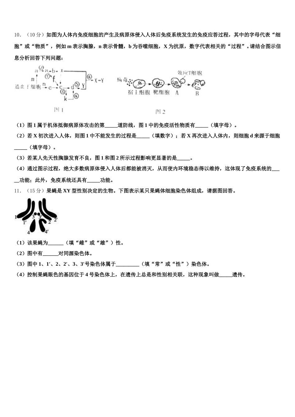 2025年河南省豫南六市高一生物第二学期期末考试试题含解析_第3页
