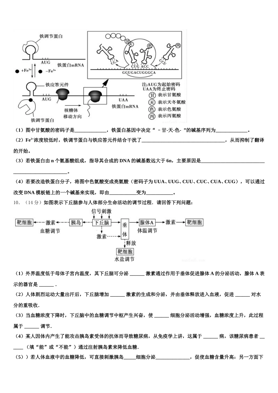 河南省永州市新田县第一中学2025届生物高一第二学期期末联考试题含解析_第3页