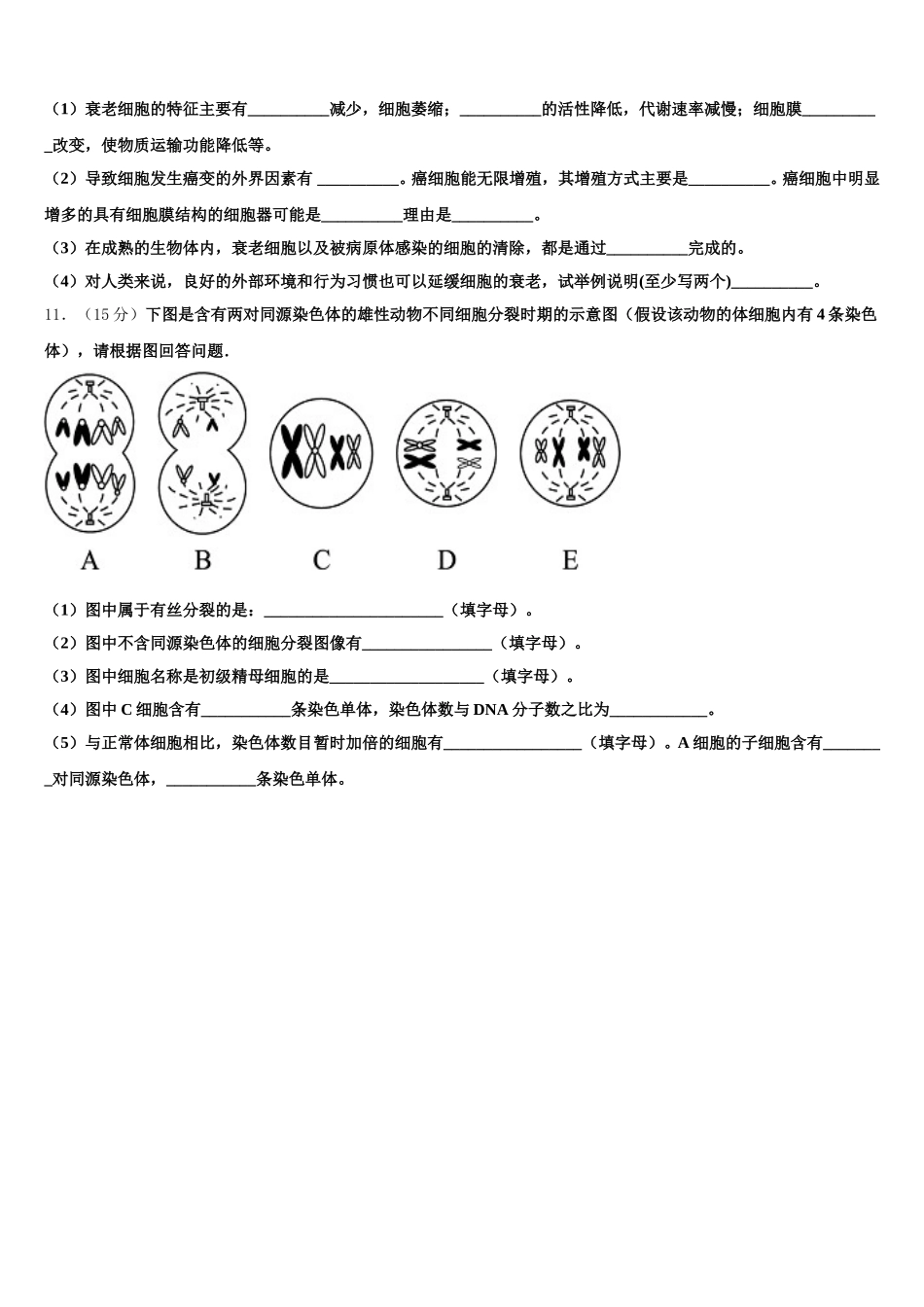 2024-2025学年河南省鹤壁市第一中学生物高一下期末联考试题含解析_第3页