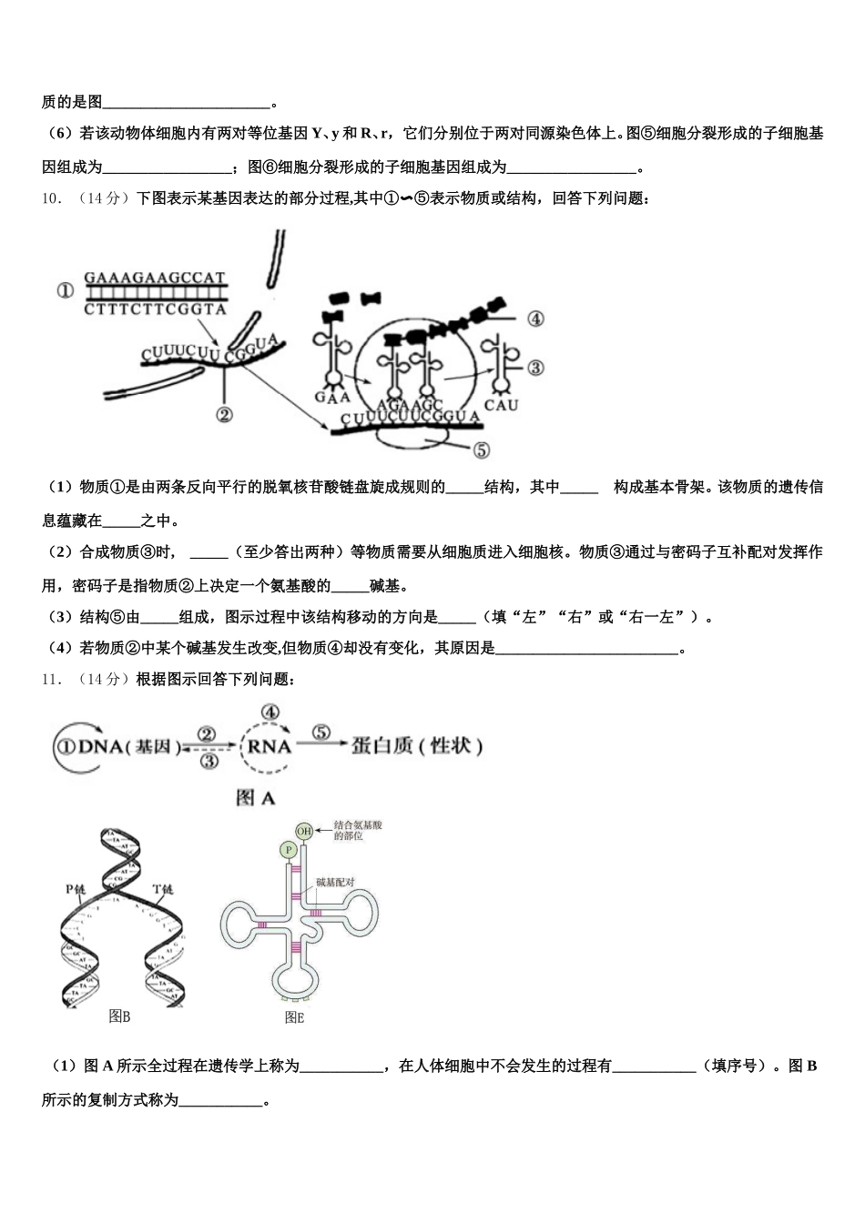 2024-2025学年河南省濮阳市台前一高高一生物第二学期期末统考模拟试题含解析_第3页
