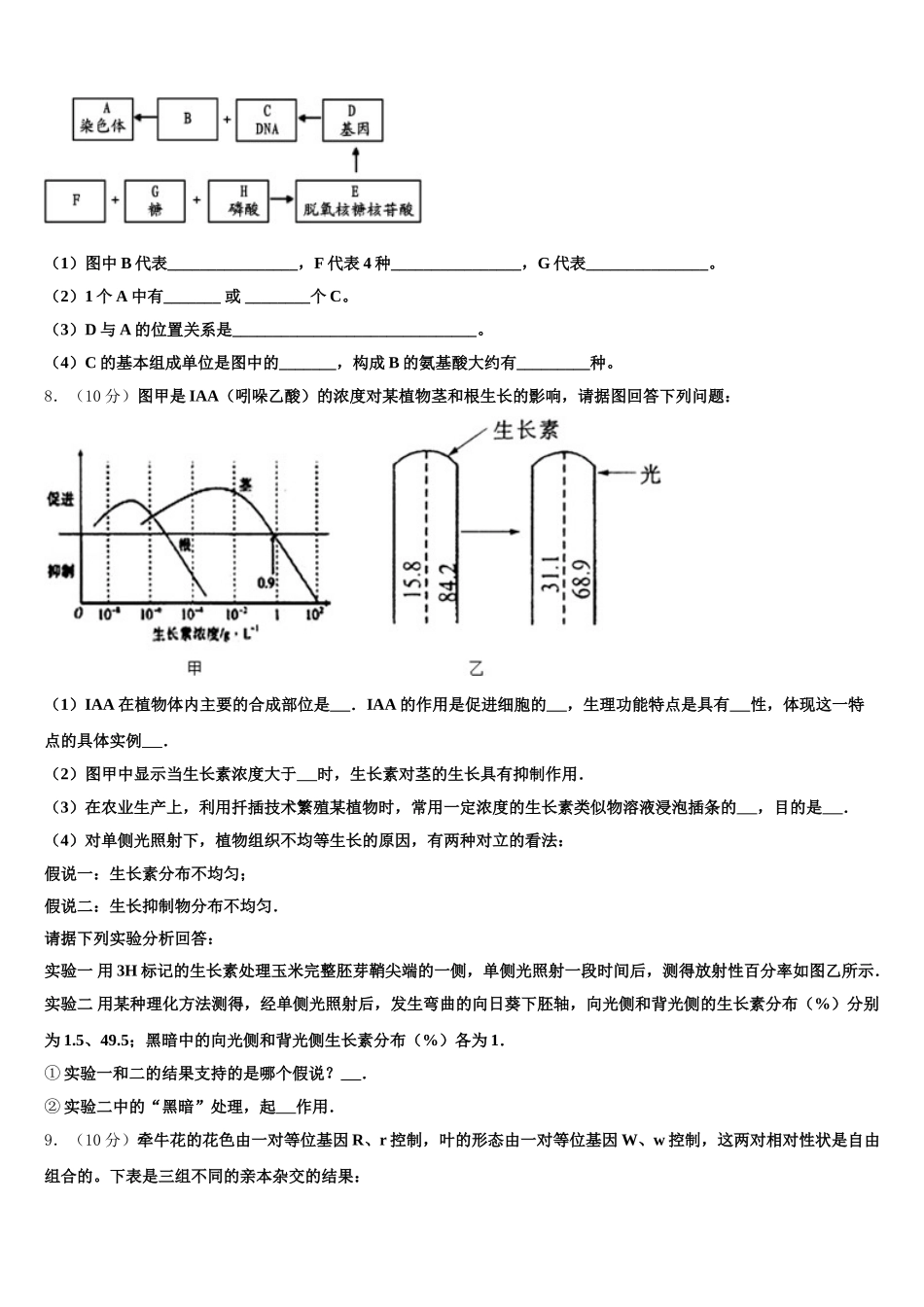 洛阳市重点中学2025届生物高一第二学期期末检测模拟试题含解析_第2页