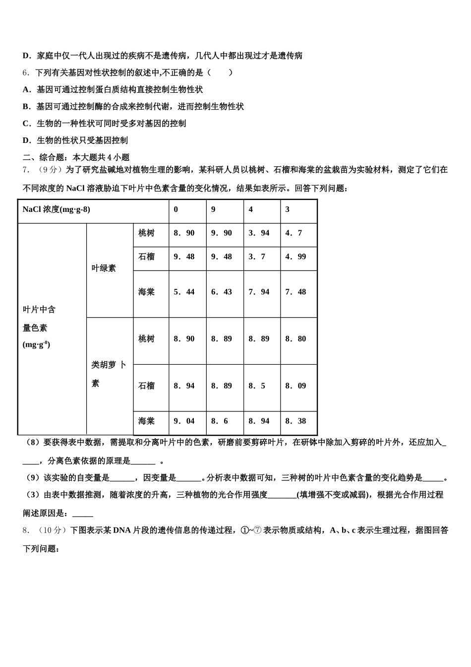 河南省巩义市市直高中2025届高一下生物期末经典试题含解析_第2页