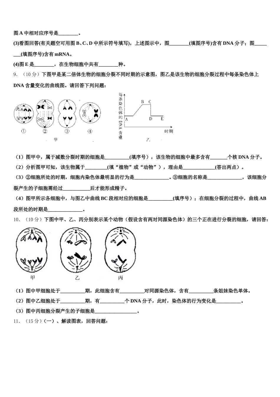 河南省太康县第一高级中学2024-2025学年高一下生物期末学业水平测试试题含解析_第3页
