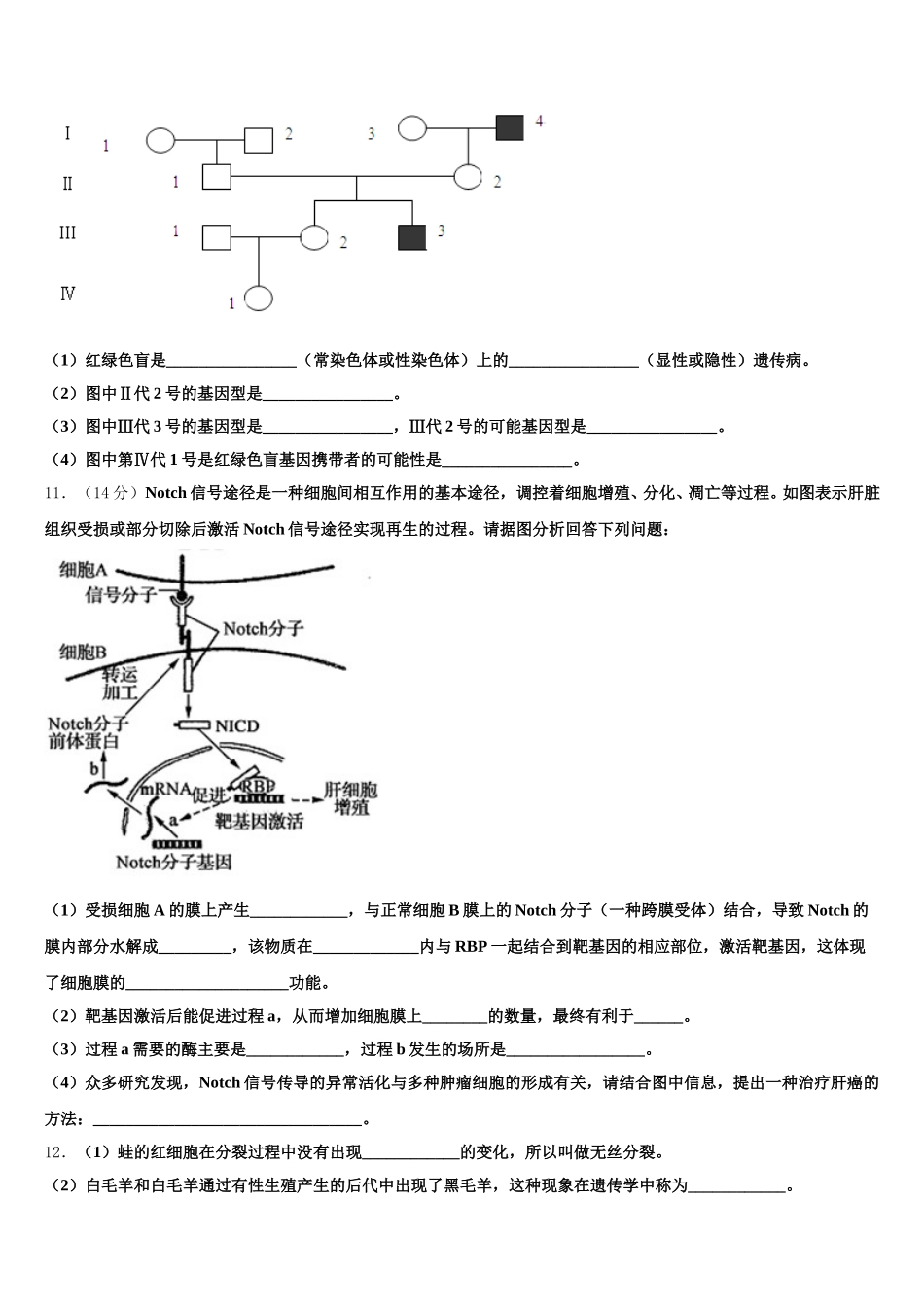 平煤高级中学2024-2025学年高一下生物期末教学质量检测试题含解析_第3页