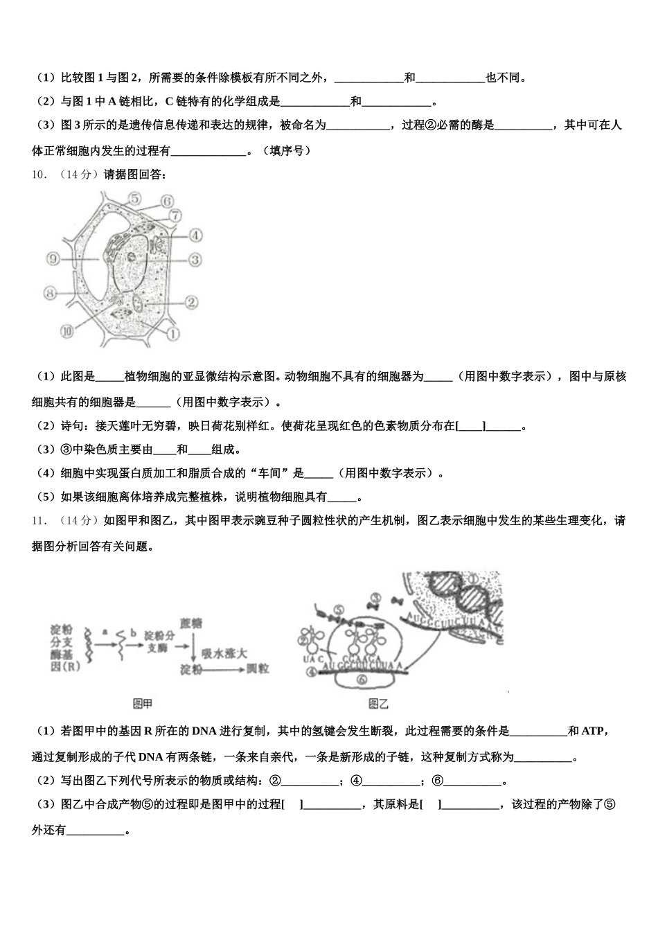 2024-2025学年河南省信阳高级中学生物高一第二学期期末学业水平测试模拟试题含解析_第3页