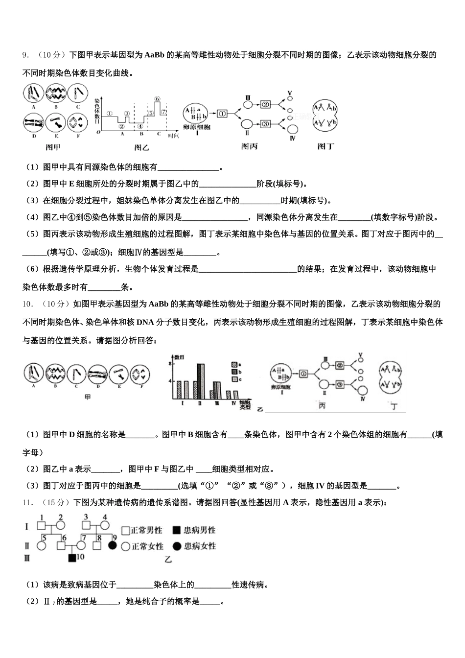 2025年南阳市第一中学生物高一下期末检测试题含解析_第3页