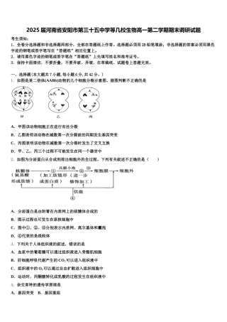 2025届河南省安阳市第三十五中学等几校生物高一第二学期期末调研试题含解析