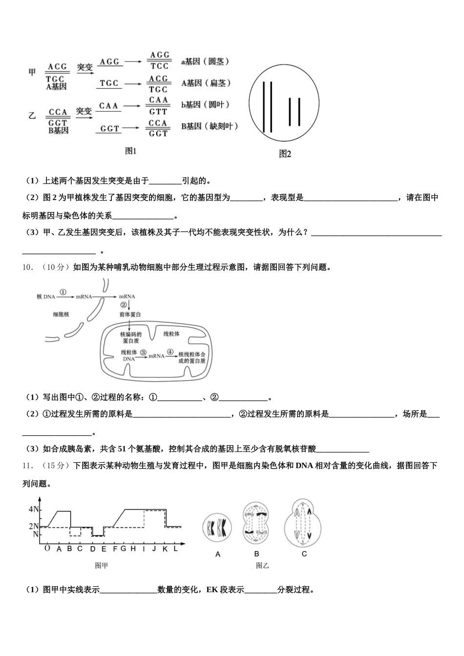 2024-2025学年河南省扶沟二中生物高一第二学期期末监测试题含解析_第3页