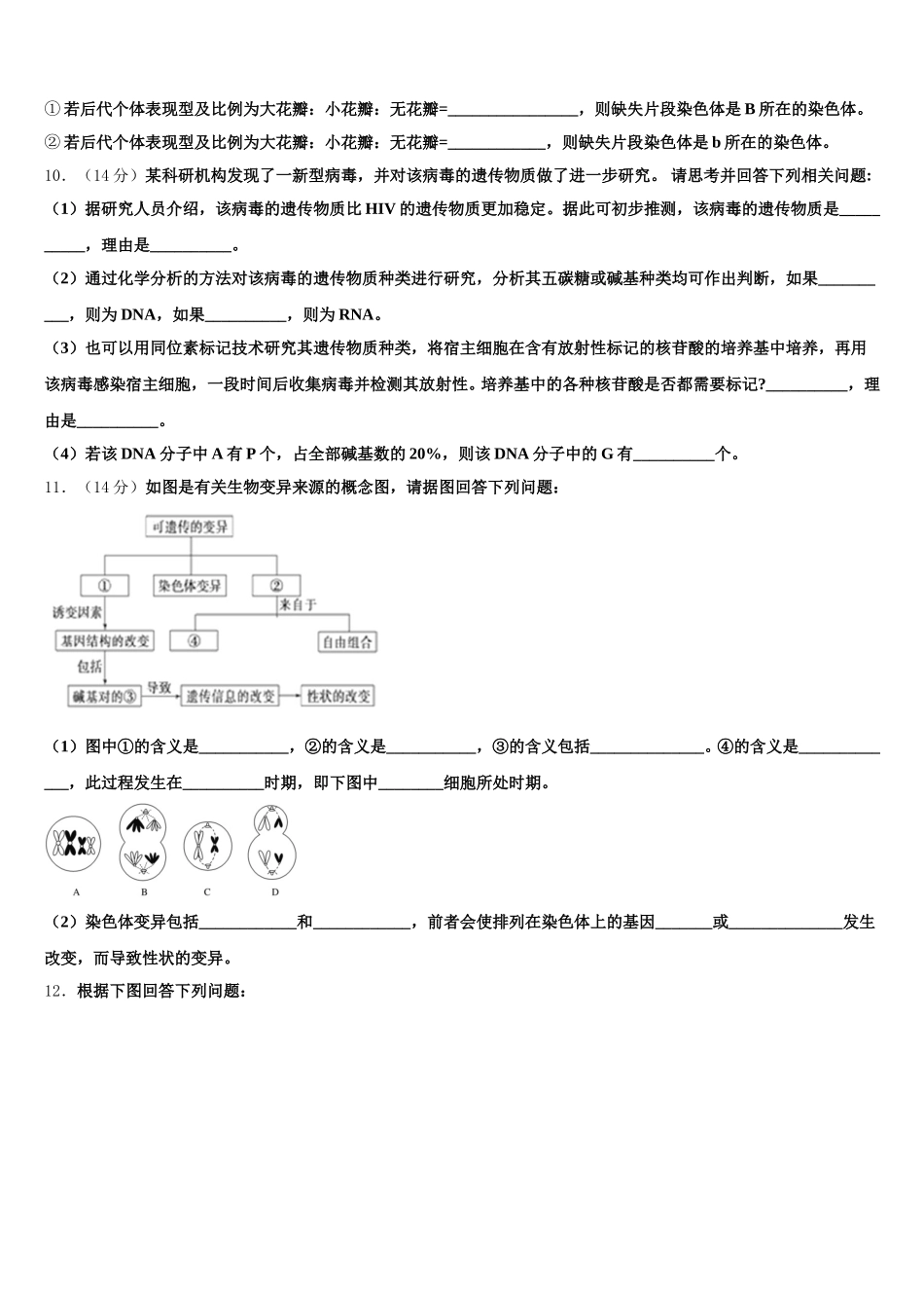2025届河南省安阳市第一中学高一生物第二学期期末经典试题含解析_第3页