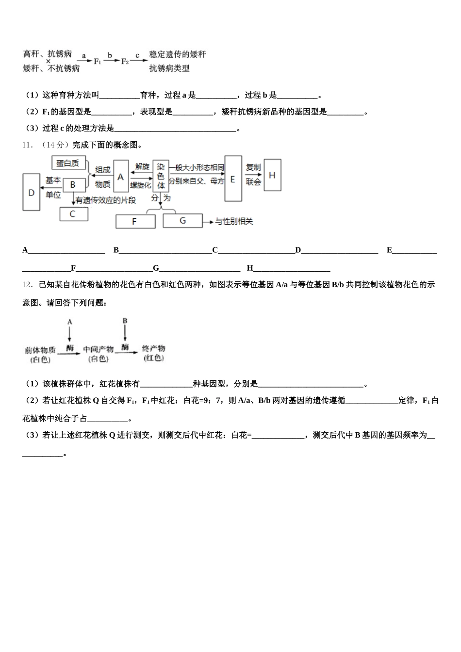 河南省鹤壁高中 2025届高一下生物期末统考模拟试题含解析_第3页