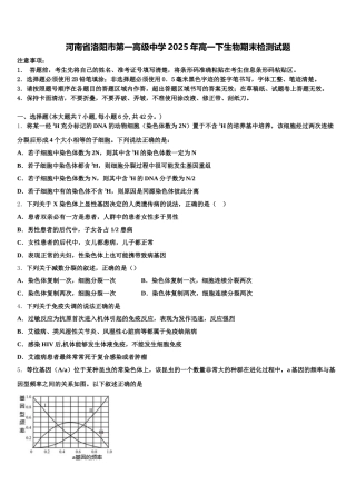 河南省洛阳市第一高级中学2025年高一下生物期末检测试题含解析