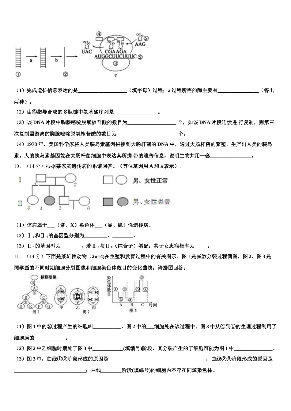 2025届河南省许昌市高级中学生物高一下期末联考试题含解析_第3页