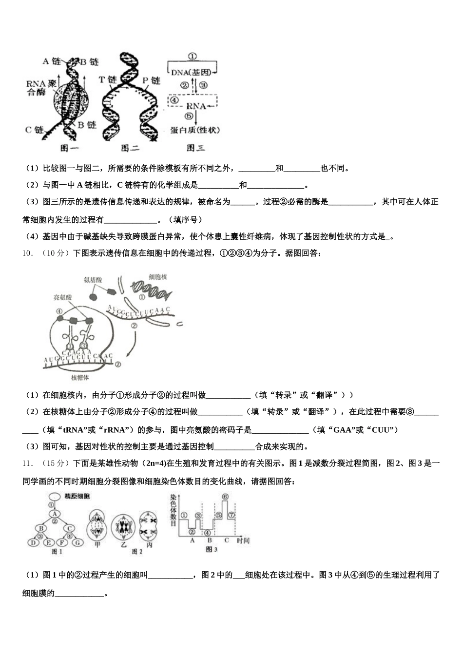 河南濮阳建业国际学校2025年高一下生物期末联考模拟试题含解析_第3页