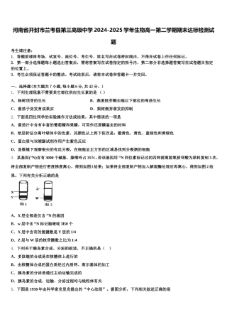 河南省开封市兰考县第三高级中学2024-2025学年生物高一第二学期期末达标检测试题含解析