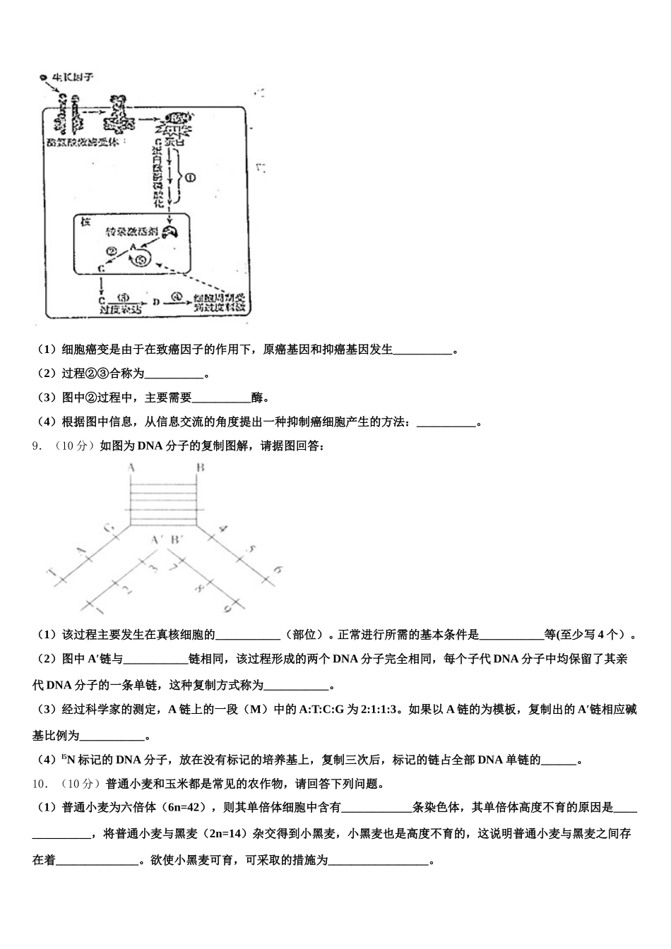 2025年河南省罗山县高级中学老校区生物高一第二学期期末复习检测试题含解析_第3页