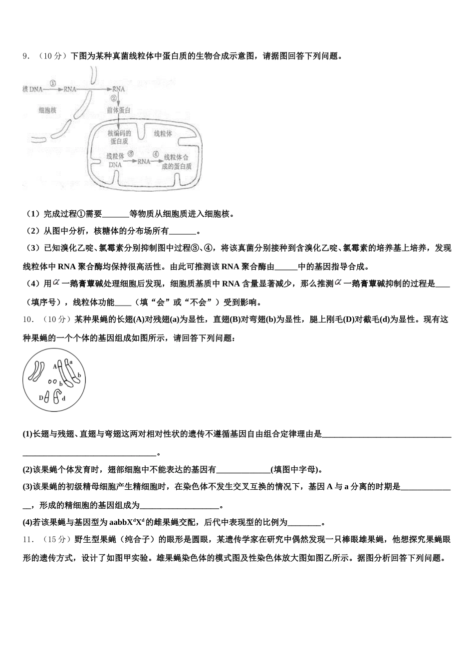 河南省郑州市中原区第一中学2025届高一生物第二学期期末统考试题含解析_第3页