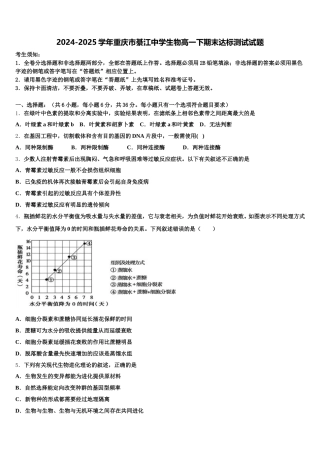 2024-2025学年重庆市綦江中学生物高一下期末达标测试试题含解析