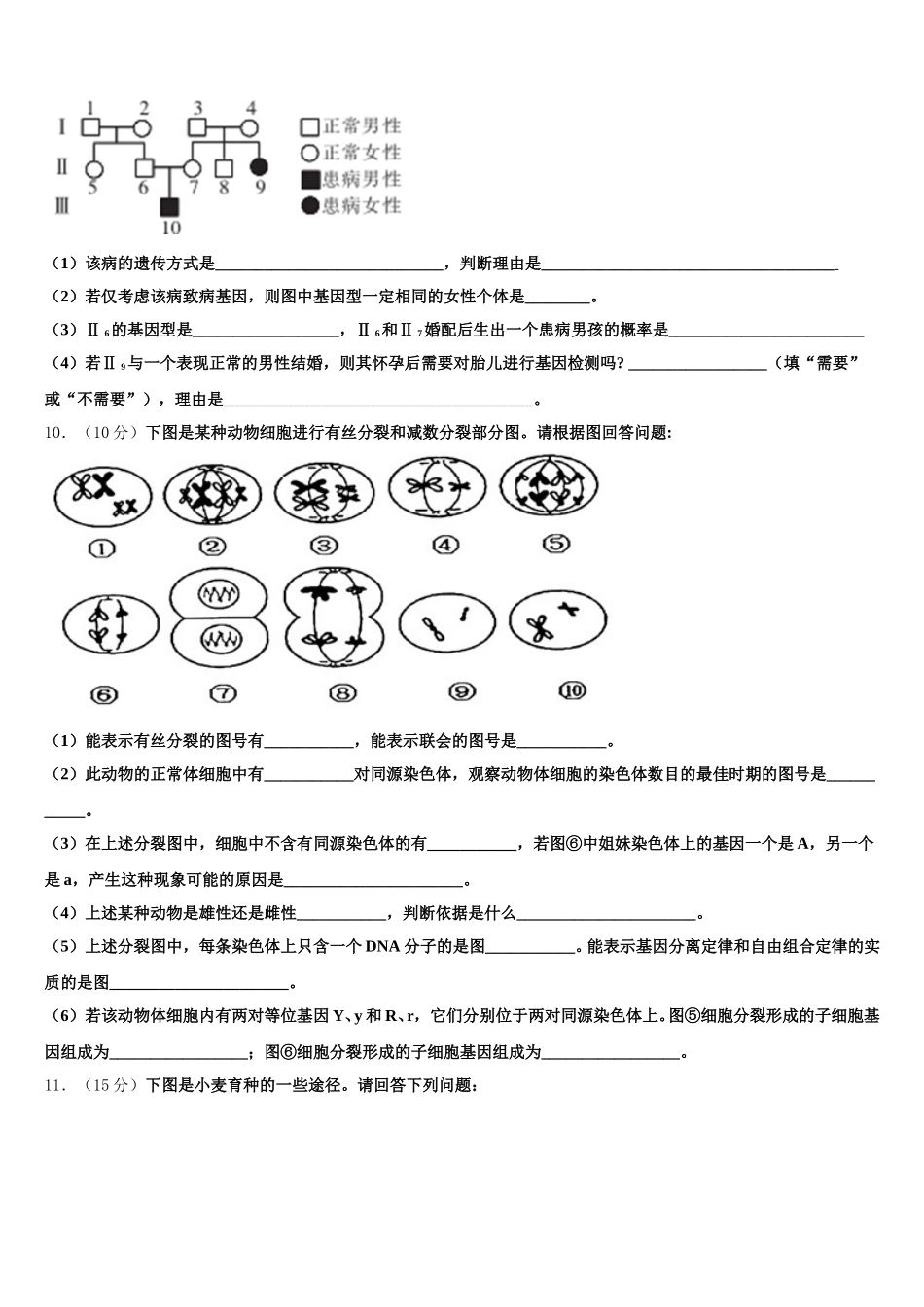 2025届重庆市两江育才中学生物高一第二学期期末复习检测试题含解析_第3页