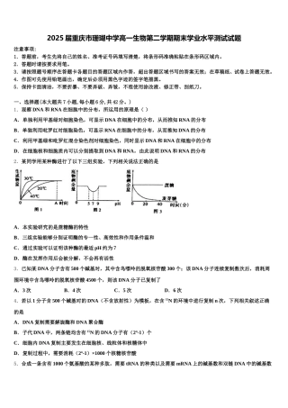 2025届重庆市珊瑚中学高一生物第二学期期末学业水平测试试题含解析