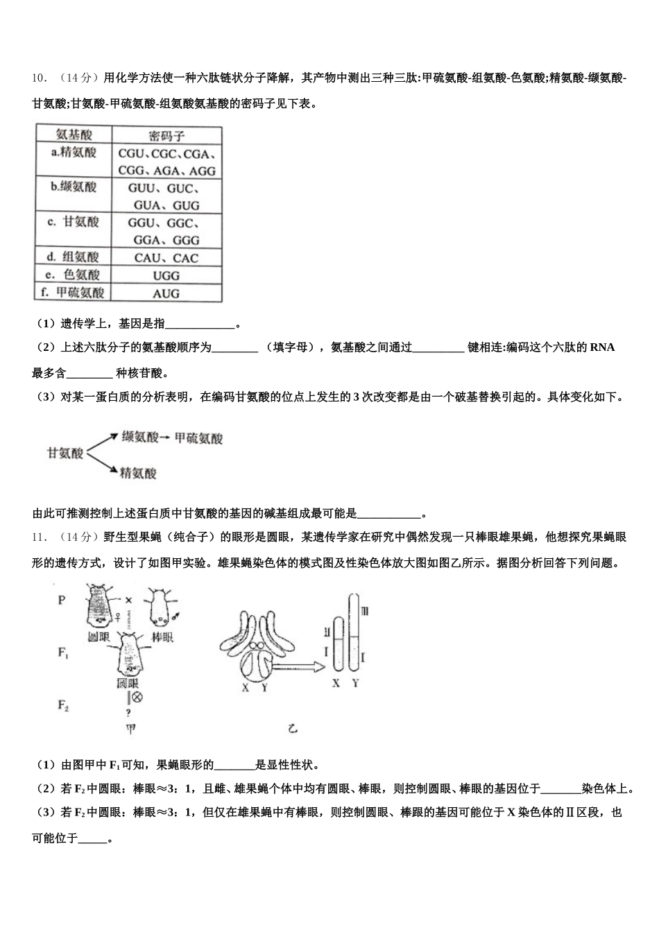 重庆市字水中学2024-2025学年生物高一下期末联考模拟试题含解析_第3页