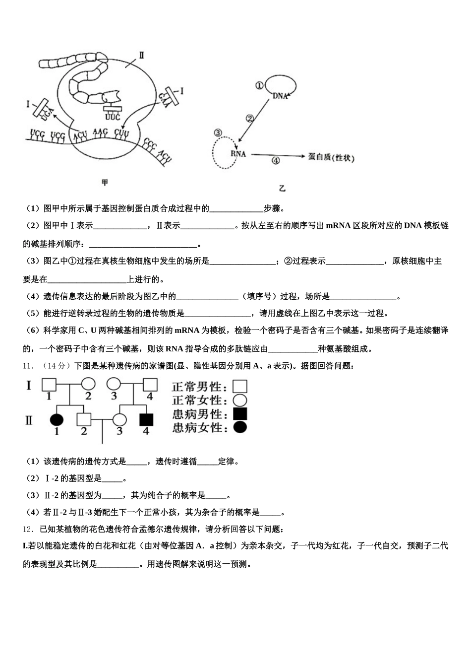 2025年遂溪县第一中学高一下生物期末检测试题含解析_第3页