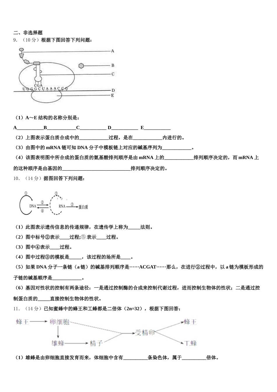 2025届内蒙古自治区通辽市科左后旗甘旗卡第二高级中学高一下生物期末监测试题含解析_第3页