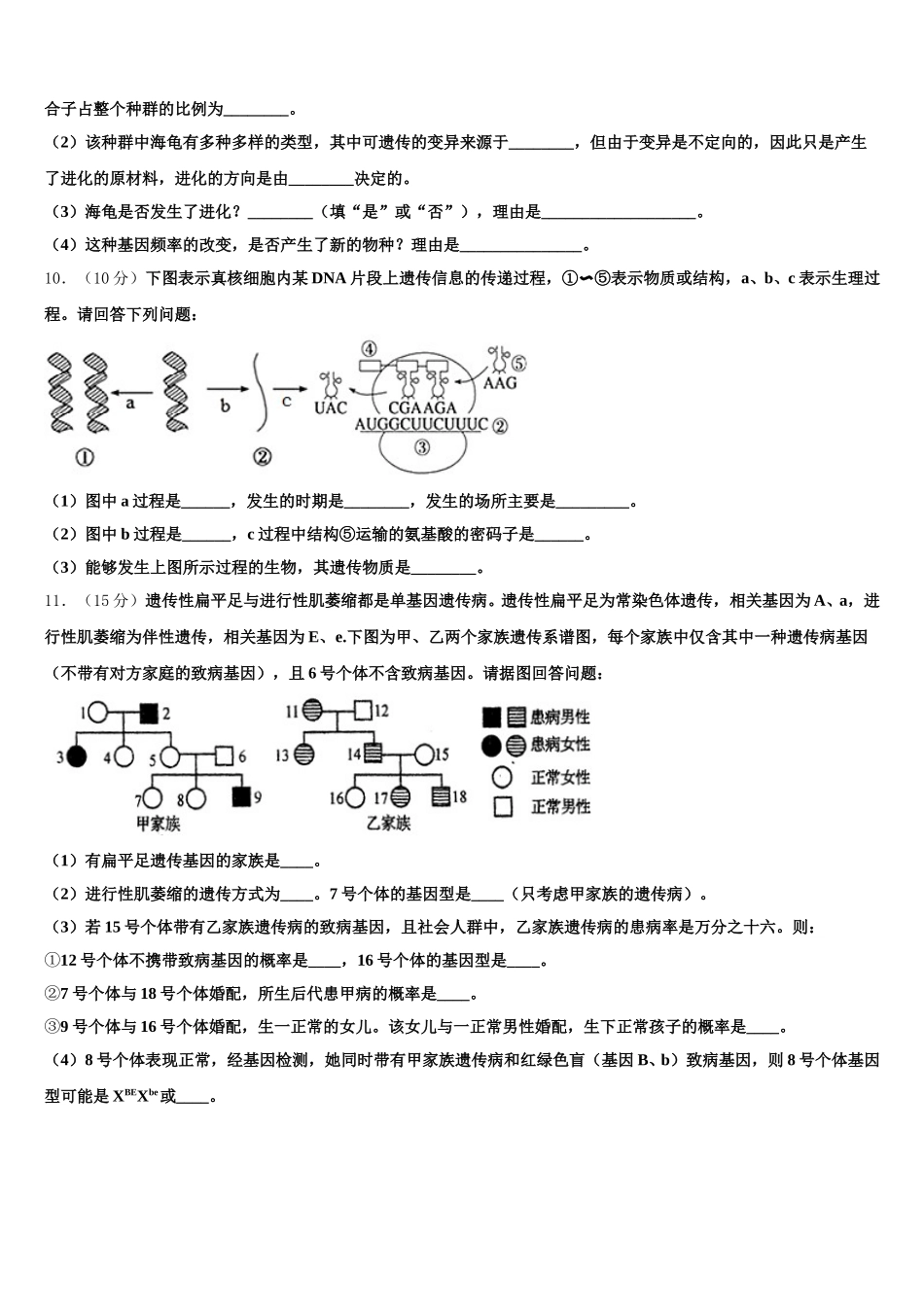 内蒙古鄂尔多斯市达拉特旗第一中学2024-2025学年高一下生物期末经典模拟试题含解析_第3页