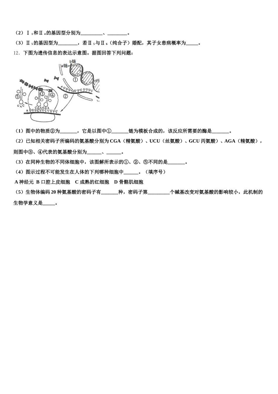 2025年乌海市重点中学生物高一下期末监测试题含解析_第3页