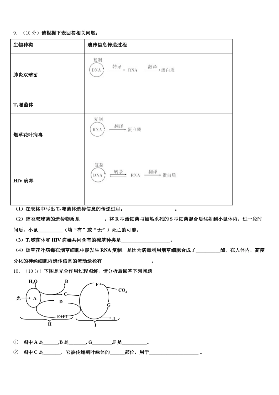 内蒙古太仆寺旗宝昌一中2025年生物高一下期末统考模拟试题含解析_第3页