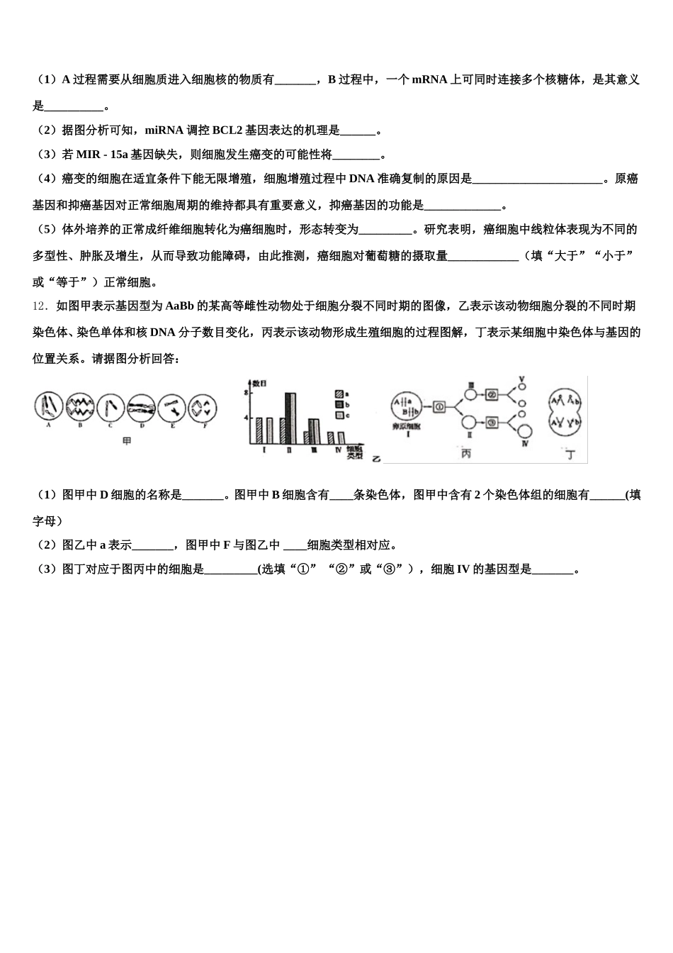 内蒙古集宁一中2025年高一下生物期末考试试题含解析_第3页