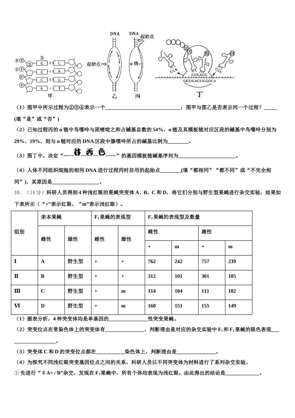 包钢第一中学2025年生物高一第二学期期末达标检测模拟试题含解析_第3页